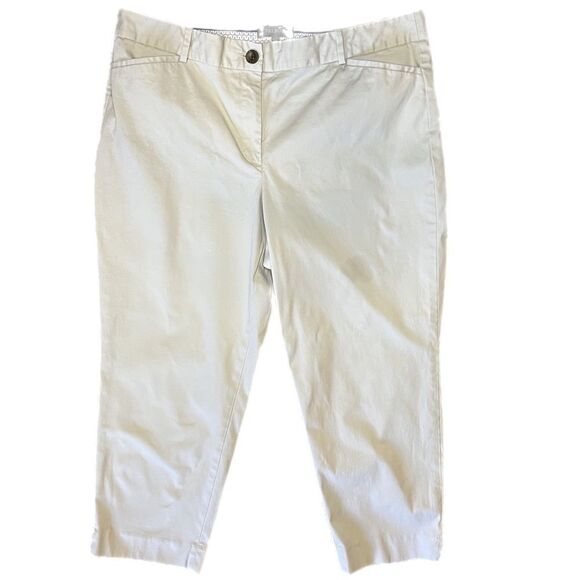 Talbots Khaki Perfect Fit Capri Pants. Size 16. Great Used Condition. - Picture 1 of 7